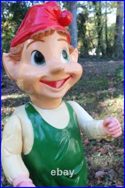 Vintage 1950s / 1960s Union Products Elf With Lantern Christmas Blow Mold 22 In Vintage 1950s / 1960s Union Products Elf With Lantern Christmas Blow Mold 22 In