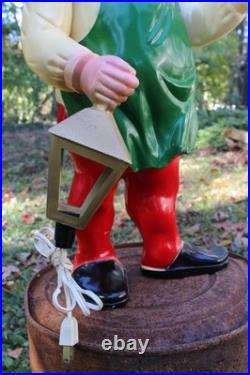 Vintage 1950s / 1960s Union Products Elf With Lantern Christmas Blow Mold 22 In Vintage 1950s / 1960s Union Products Elf With Lantern Christmas Blow Mold 22 In
