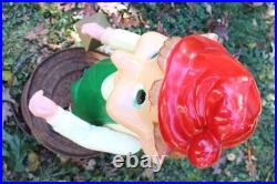Vintage 1950s / 1960s Union Products Elf With Lantern Christmas Blow Mold 22 In Vintage 1950s / 1960s Union Products Elf With Lantern Christmas Blow Mold 22 In