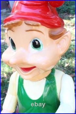 Vintage 1950s / 1960s Union Products Elf With Lantern Christmas Blow Mold 22 In Vintage 1950s / 1960s Union Products Elf With Lantern Christmas Blow Mold 22 In