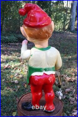 Vintage 1950s / 1960s Union Products Elf With Lantern Christmas Blow Mold 22 In Vintage 1950s / 1960s Union Products Elf With Lantern Christmas Blow Mold 22 In