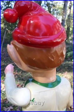 Vintage 1950s / 1960s Union Products Elf With Lantern Christmas Blow Mold 22 In Vintage 1950s / 1960s Union Products Elf With Lantern Christmas Blow Mold 22 In