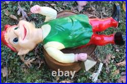 Vintage 1950s / 1960s Union Products Elf With Lantern Christmas Blow Mold 22 In Vintage 1950s / 1960s Union Products Elf With Lantern Christmas Blow Mold 22 In