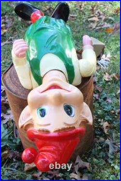 Vintage 1950s / 1960s Union Products Elf With Lantern Christmas Blow Mold 22 In Vintage 1950s / 1960s Union Products Elf With Lantern Christmas Blow Mold 22 In