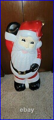 Vintage (1960's) 41 Waving Blow Mold Santa, Great For Decorating Fir