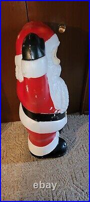 Vintage (1960's) 41 Waving Blow Mold Santa, Great For Decorating Fir
