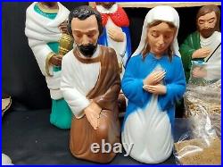Vintage 1967 Empire Blow Mold Nativity 10 Piece Christmas Display Set 16 22