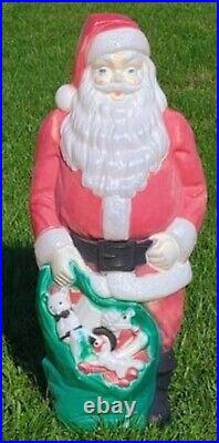 Vintage 1968 Empire Blow-Mold 46-inch Giant Santa, Christmas Light-up Lawn Santa