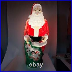 Vintage 1968 Empire Santa Claus Blow Mold 46 with Toy Sack Christmas Lighted