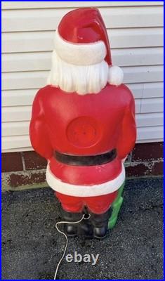 Vintage 1968 Empire Santa Claus Blow Mold 48 Green Toy Sack Christmas Lighted