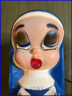 Vintage 1968 Noma Lites Corp Blow Molds Carolers Nun & Monk Noel Ultra Rare