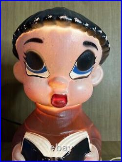 Vintage 1968 Noma Lites Corp Blow Molds Carolers Nun & Monk Noel Ultra Rare