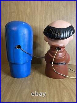 Vintage 1968 Noma Lites Corp Blow Molds Carolers Nun & Monk Noel Ultra Rare