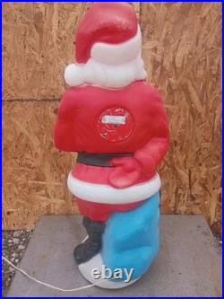 Vintage 1971 Empire Santa Claus Blow Mold 33 Blue Present Christmas Decor