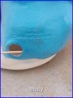 Vintage 1971 Empire Santa Claus Blow Mold 33 Blue Present Christmas Decor