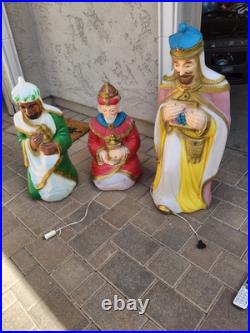 Vintage 1982 Carolina Enterprise Blow Mold Christmas Nativity 3 Wise Men Kings