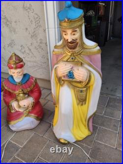 Vintage 1982 Carolina Enterprise Blow Mold Christmas Nativity 3 Wise Men Kings