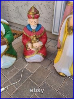 Vintage 1982 Carolina Enterprise Blow Mold Christmas Nativity 3 Wise Men Kings