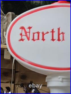 Vintage 1991 UNION NORTH POLE SIGN, Lighted Christmas Blow Mold 45 No Cord