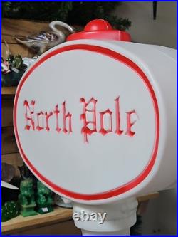 Vintage 1991 UNION NORTH POLE SIGN, Lighted Christmas Blow Mold 45 No Cord
