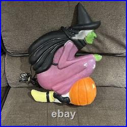 Vintage 1992 Don Featherstone Flying Witch Halloween Blow Mold Rare With Light