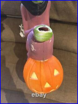 Vintage 1992 Don Featherstone Flying Witch Halloween Blow Mold Rare With Light