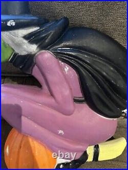 Vintage 1992 Don Featherstone Flying Witch Halloween Blow Mold Rare With Light