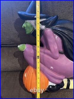 Vintage 1992 Don Featherstone Flying Witch Halloween Blow Mold Rare With Light