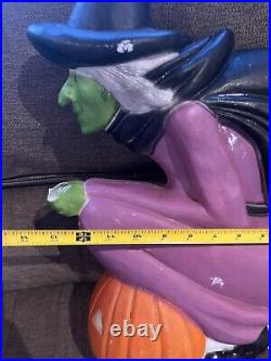 Vintage 1992 Don Featherstone Flying Witch Halloween Blow Mold Rare With Light