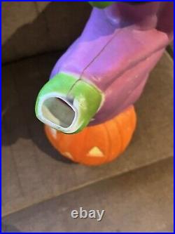 Vintage 1992 Don Featherstone Flying Witch Halloween Blow Mold Rare With Light