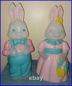 Vintage 1994 EMPIRE Mr. & Mrs. Easter Bunny 25 Blow Molds Boy Girl Set