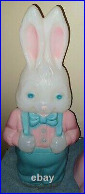 Vintage 1994 EMPIRE Mr. & Mrs. Easter Bunny 25 Blow Molds Boy Girl Set