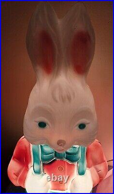 Vintage 1994 EMPIRE Mr. & Mrs. Easter Bunny 25 Blow Molds Boy Girl Set