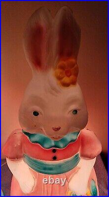 Vintage 1994 EMPIRE Mr. & Mrs. Easter Bunny 25 Blow Molds Boy Girl Set