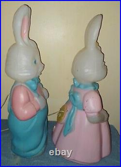 Vintage 1994 EMPIRE Mr. & Mrs. Easter Bunny 25 Blow Molds Boy Girl Set