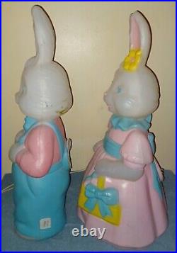 Vintage 1994 EMPIRE Mr. & Mrs. Easter Bunny 25 Blow Molds Boy Girl Set
