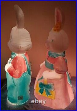 Vintage 1994 EMPIRE Mr. & Mrs. Easter Bunny 25 Blow Molds Boy Girl Set