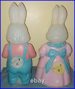 Vintage 1994 EMPIRE Mr. & Mrs. Easter Bunny 25 Blow Molds Boy Girl Set