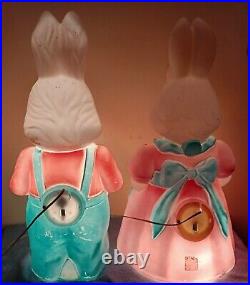 Vintage 1994 EMPIRE Mr. & Mrs. Easter Bunny 25 Blow Molds Boy Girl Set