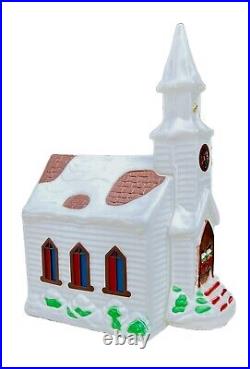 Vintage 1994 Empire 44 Blow Molded Christmas Church with Steeple, Dual Lights