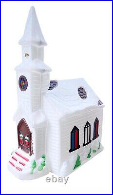 Vintage 1994 Empire 44 Blow Molded Christmas Church with Steeple, Dual Lights