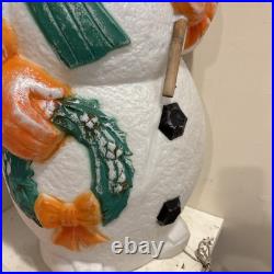 Vintage 1995 40 TPI Snowman Christmas Wreath Blow Mold