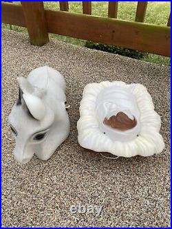 Vintage 1995 Empire 4 Piece Nativity Blow Mold Halos Joseph Mary Jesus & Donkey