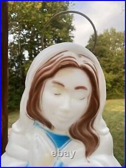 Vintage 1995 Empire 4 Piece Nativity Blow Mold Halos Joseph Mary Jesus & Donkey
