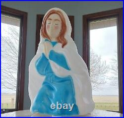 Vintage 1995 Empire Lighted Nativity Blow Mold Mary 26.5 Tall