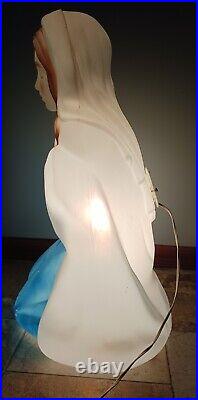 Vintage 1995 Empire Lighted Nativity Blow Mold Mary 26.5 Tall