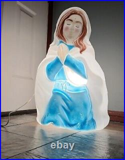 Vintage 1995 Empire Lighted Nativity Blow Mold Mary 26.5 Tall