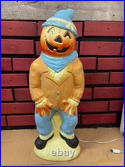 Vintage 1995 Empire Pumpkin Head Scarecrow Blow Mold Halloween Blow Mold 34