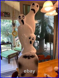 Vintage 1995 Halloween Union Blow Mold 3 Ghost Tombstone 41 Light Up