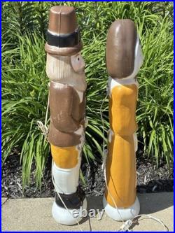 Vintage 1996 Union Products Pilgrim Pair Man & Woman LIGHTED Blow Molds 34